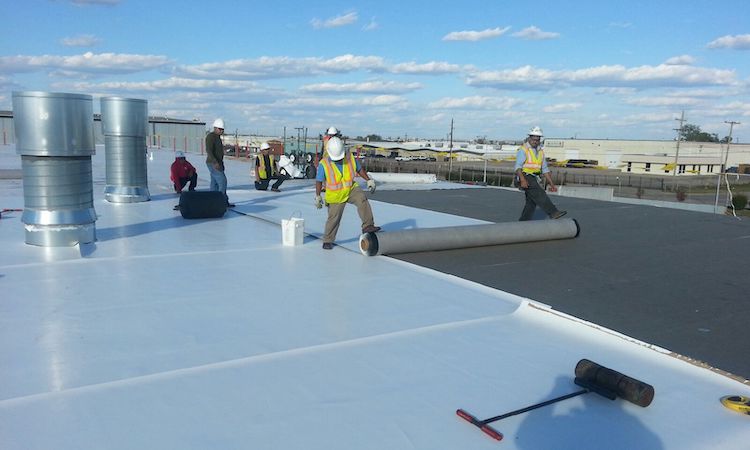 TPO application commercial roof